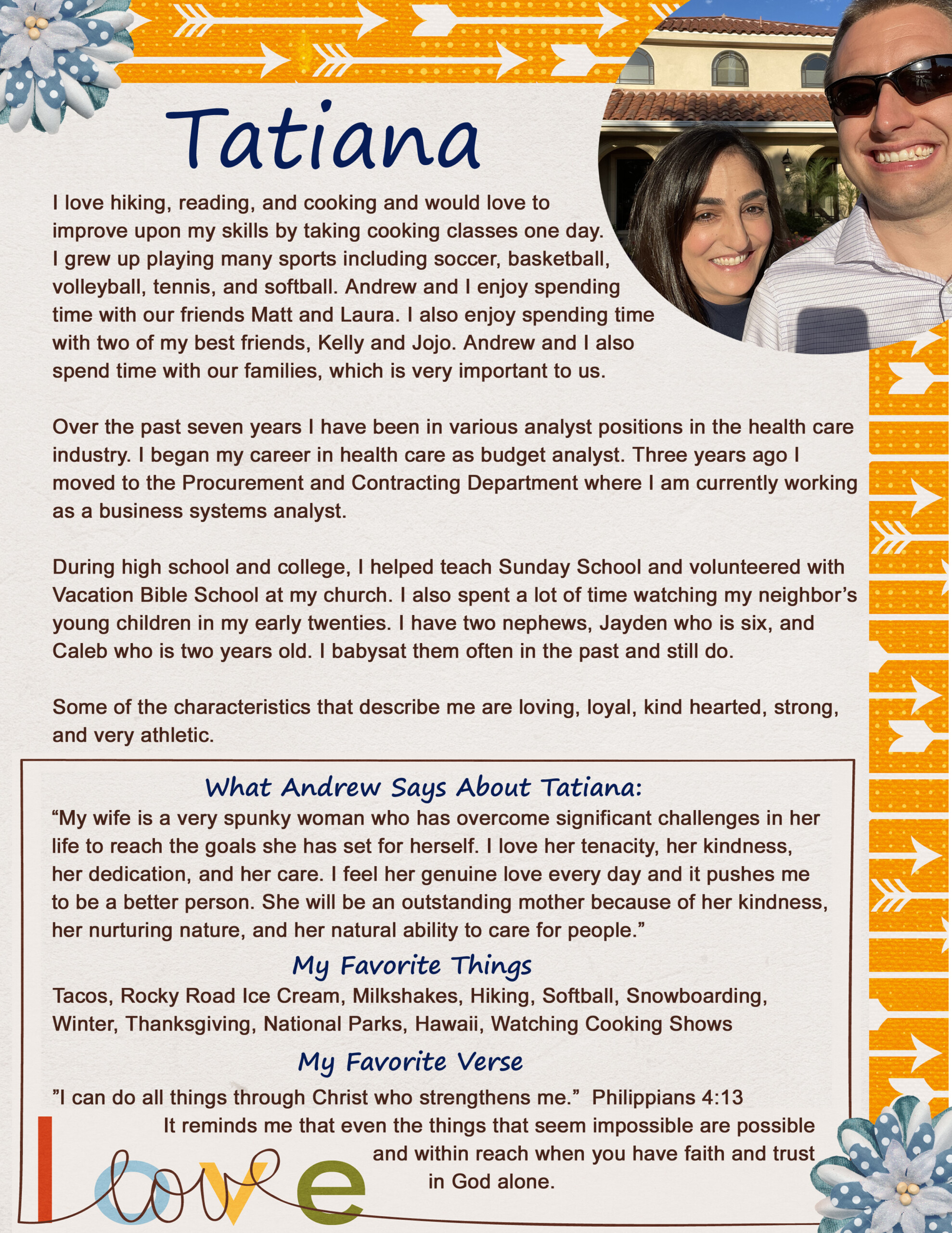 Andrew and Tatiana want to adopt